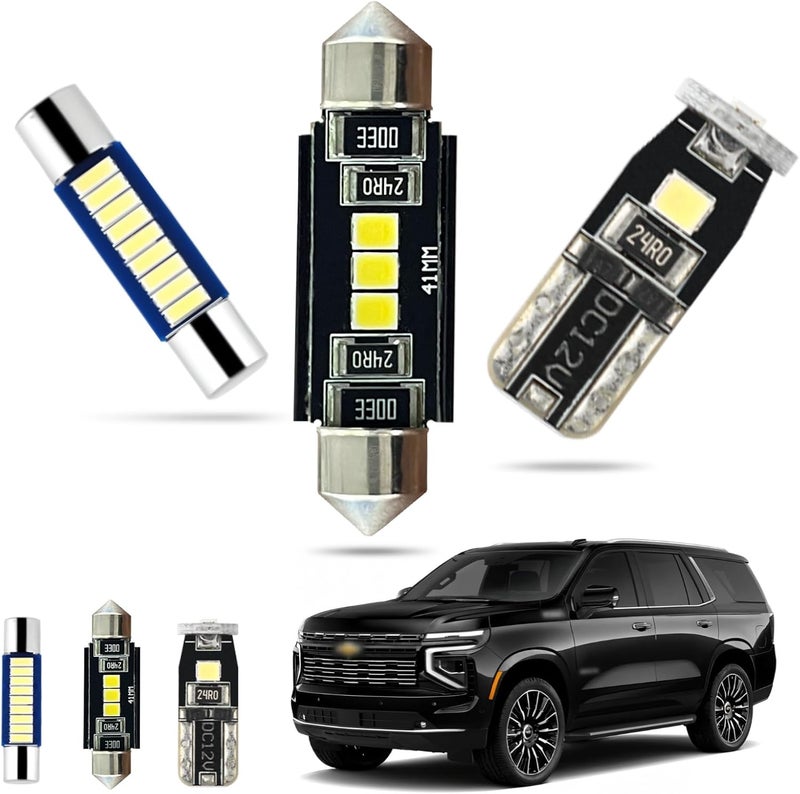 EASY EAGLE LED Interior Car Lights for Tahoe-Suburban-GMC-Yukon-Denali-XL-2007-2014: 16 Piece Kit White LED Light Bulbs - Super Bright 6000K + Install Tool - Image 1